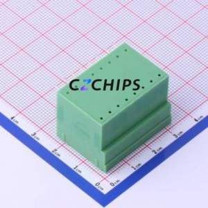 KF2EDGRH-3.81-2*8P Plug-in Terminal Block Bent Lead Through Hole,P=3.81mm Board-to-Board / Socket - Closed 2x8P 3.81mm Green - Product Image 2