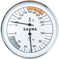 Termometer Sauna Hygrometer Combo Pengukur Suhu dan Kelembapan Presisi Akurasi +/-2F Tidak Perlu Baterai Ruang Sauna