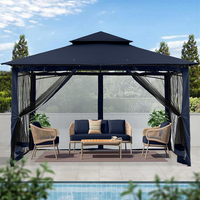 Pergola de jardin Aiatelgid PRO avec toit métallique, pavillon de jardin, pergola de jardin