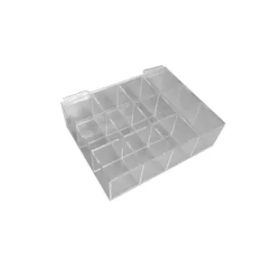 Aufbewahrung sbox für Acryl schmuck 12 Fächer Kunststoff-Vitrine mit Scharnier box