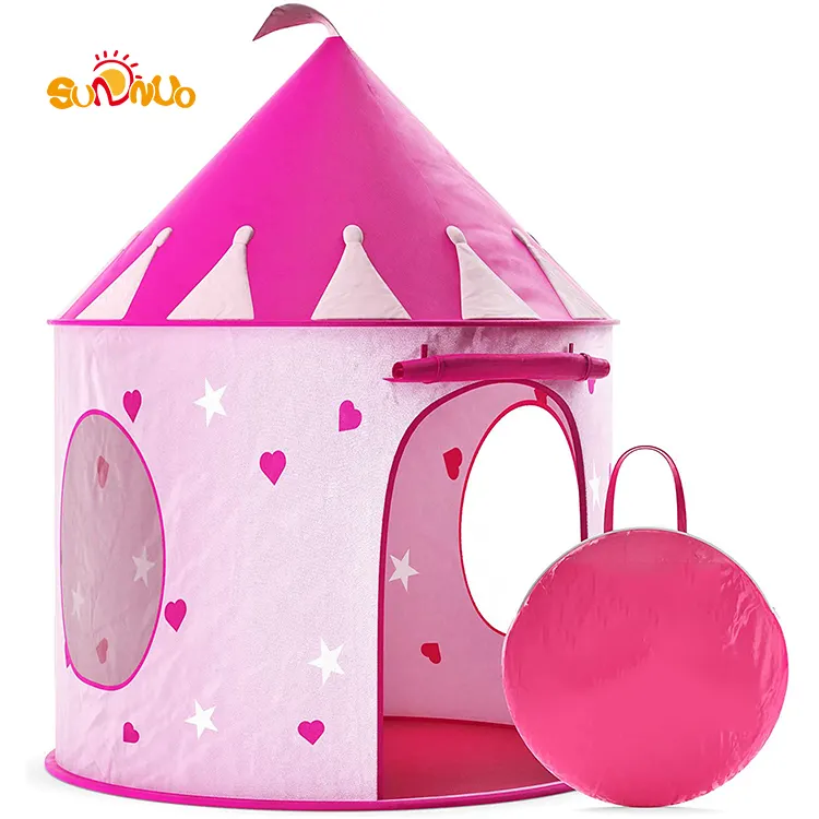 SUNNUO राजकुमारी महल खेलने तम्बू डार्क सितारे में चमक के साथ, इनडोर/आउटडोर खेलने के लिए लड़कियों