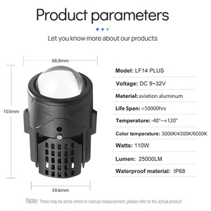 ไฟตัดหมอก Xenplus รุ่นใหม่ LF14 Plus 3 สี ขนาด <span class=keywords><strong>2</strong></span> นิ้ว ไฟ LED สำหรับรถยนต์ ระบบไฟส่องสว่างอัตโนมัติ สว่างพิเศษ 3000k/4500k/6000k ไฟตัดหมอกสำหรับรถยนต์ - Product Image 6