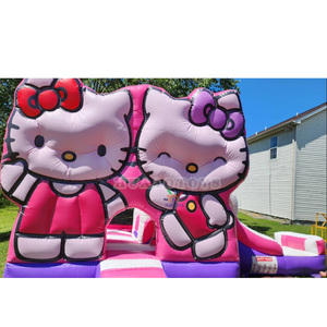 Nhà bị trả lại Xin Chào mèo trượt nước màu hồng bouncy lâu đài Inflatable Inflatable bouncy với hồ bơi - Product Image 4