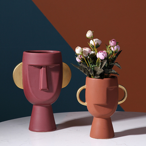 Vaso di Fiore di ceramica <span class=keywords><strong>Vasi</strong></span> di Fiori di <span class=keywords><strong>Piante</strong></span> grasse Astratta Volto Umano Desktop Nordic <span class=keywords><strong>Vasi</strong></span> di Ceramica Moderna Decorazione Della Casa - Product Image 4