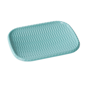 Xiangyuan <b>melamine</b> hot pot dish <b>plate</b>, imitation porcelain side dish <b>plate</b>, plastic creative bamboo woven barbecue <b>plate</b>, - Product Image 5