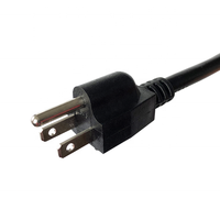 Cordon d'alimentation CA 10A 125V NEMA 5-15P à 3 broches, extrémité femelle dénudée, 18 AWG, pour appareils électroménagers américains