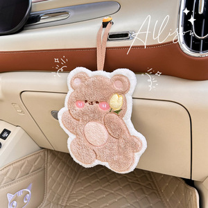 Toalla de limpieza para coche Tulip Bear And Rabbit, de felpa absorbente de secado rápido, de vellón coral para el interior del automóvil. - Product Image 3