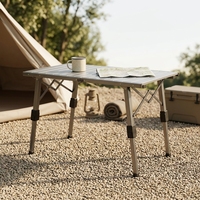 Table de camping pliable portable en alliage d'aluminium, mobilier d'extérieur pour pique-nique, plage, randonnée