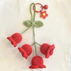 Porte-clés en <span class=keywords><strong>laine</strong></span> crochetée à la main en forme <span class=keywords><strong>de</strong></span> tulipe, breloques mignonnes et créatives, cadeau promotionnel pour femmes, sacs et accessoires <span class=keywords><strong>de</strong></span> voiture, petits objets - Product Image 5