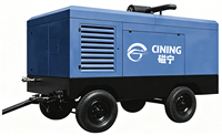 Compresor de Aire Portátil de Tornillo con Motor Diésel CINING, Unidad Montada en Remolque, Refrigerado por Aire, Lubricado, para Construcción y Perforación