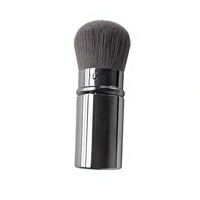 Pinceau de maquillage télescopique pour fond de teint en poudre, petit format, manche en aluminium rétractable, marque privée, vente en gros