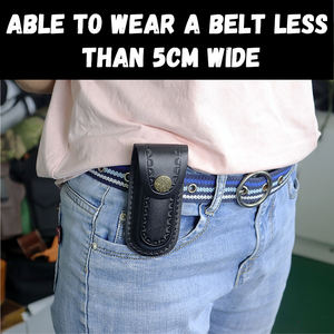 Handgemaakte Aangepaste Outdoor Opvouwbare Mes Hoes Tas Top Lederen Schede Met Clip Gemaakt Van Polymeer En Nylon - Product Image 6