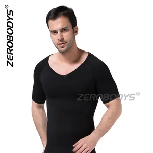 Camisas de compressão masculinas para modelador de corpo colete roupa íntima de barriga justa regata