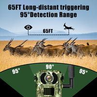Caméra de chasse 4G Trail Cam 7800mAh 2K avec panneau solaire 4W, détection de mouvement à déclenchement rapide 0,2s, audio bidirectionnel