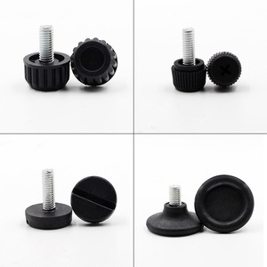 Furniture Leg Adjustable Feet Black <b>Plastic</b> Base Stainless Steel Screw Heavy Duty Industrial Design For Furniture Display Stands - Product Image 1