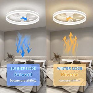 Ventilateur de plafond intelligent moderne avec lumière, 7 pales, température de couleur réglable sur 3 niveaux, moteur DC silencieux et efficace, 6 vitesses, commande par application/télécommande - Product Image 2