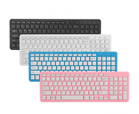 Kit clavier et souris sans fil 2,4 GHz, clavier ultra-plat à touches mécaniques avec 12 touches multimédias pour Smart TV, maison et bureau