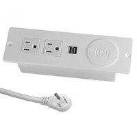 Cargador Inalámbrico con Enchufe Estadounidense, Regleta de Alimentación Empotrada para Escritorio, Sofá, Tomacorriente Integrado en Mesa, Cargador USB para Hotel, Tomacorriente para Muebles