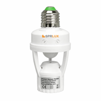 Support de lampe infrarouge en plastique avec détecteur de mouvement E27, interrupteur à détection de mouvement, blanc, certifié CE, garantie 2 ans, haute qualité