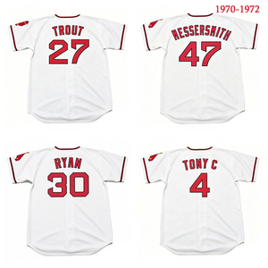 Maillots de baseball rétro cousus 1970-1972 MIKE TROUT TONY CONIGLIARO ANDY MESSERSMITH JEFF TORBORG pour adultes et juniors S-5XL - Product Image 1