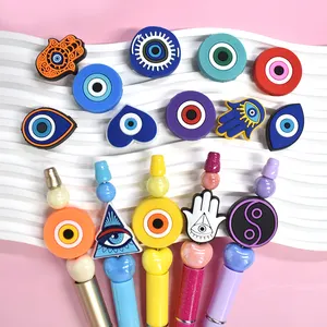 Cuentas focales de silicona de estilo recién llegado Diy by Yourself Pvc Pen Charms Designer Focal Beads para hacer bolígrafos Facal Beads