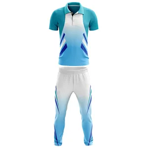 Wholesale price heat press designer sublimated cricket shirts and trousers