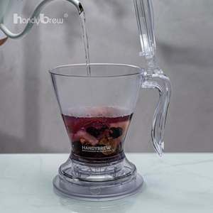 Vaso térmico de plástico translúcido gris de diseño moderno para regalos corporativos, taza de té con infusor y tapa, ¡en oferta! - Product Image 4