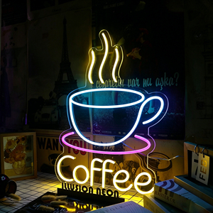Lámpara de pared acrílica con luz LED de neón con forma de taza de café, luz blanca cálida IP65, decoración de luces de neón para bar, lámpara de neón con temática de fútbol - Product Image 2