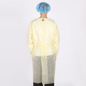Pp Pe Wegwerp Sms Isolatiejurk Niet-Geweven Velcro Hals Medische Isolatie Jurk Gele Chirurgische Tandheelkundige Schort - Product Image 3