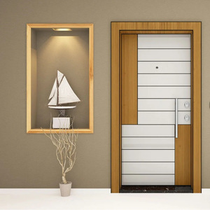 Porte d'entrée en acier sur mesure SFA-097, porte extérieure en métal pour villa - Product Image 1