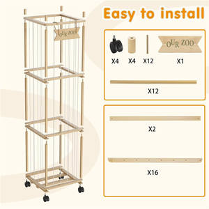 منظم لعبة قطيفة ، حديقة حيوان محشوة بصدر كبير من الخشب ، حيوان محشو كبير جدًا من الخشب - Product Image 5