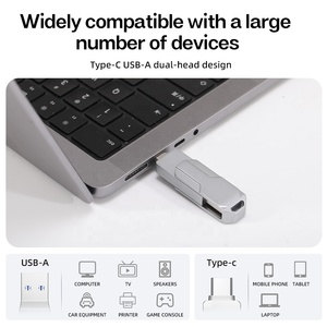 Unità di Archiviazione Portatile USB 2.0 ad Alta Velocità a Doppia Porta <span class=keywords><strong>OTG</strong></span>, Compatibile con <span class=keywords><strong>iPhone</strong></span>, Android e Computer, Realizzata in Lega di Zinco - Product Image 5