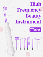 Appareil de soin du visage à haute fréquence 7 Tubes pour le traitement de l'acné et le lifting ciblé de la peau du visage