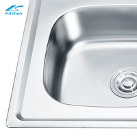 Évier de cuisine à une cuvette à montage supérieur K-10050D en acier inoxydable avec évier à linge d'angle à égouttoir