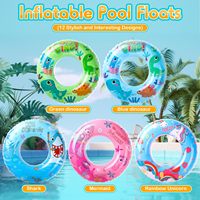 Bouée gonflable durable pour la natation, jouets aquatiques d'été, décoration de fête au bord de la piscine, anneau gonflable de couleur assortie pour enfants