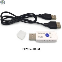 Higrómetro USB TEMPerHUM para Interiores y Exteriores, Medidor Digital de Temperatura y Humedad del Aire con Alarma por Correo Electrónico para Almacenes, Invernaderos y Vegetales