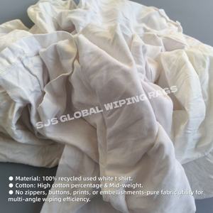 Trapos de Algodón Blancos para Limpieza Industrial, Trapos de Algodón Recortados de Camisetas Blancas - Product Image 4