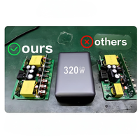 Cargador GaN de escritorio USB de 320W QC3.0 65W PD tipo C adaptador de pared de carga rápida para cámara de ordenador portátil USB múltiple enchufe de EE. UU. Reino Unido