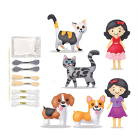 Kit de couture en feutre DIY 6 pièces, personnages d'animaux tropicaux, fabrication de peluches à coudre à la main, jouet artistique éducatif pour enfants, cadeau