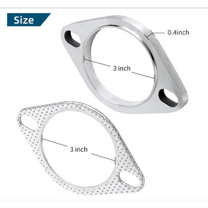 Kit de raccord de collecteur d'échappement universel de <span class=keywords><strong>3</strong></span> pouces pour tuyau de 76 mm de diamètre extérieur, bride en acier inoxydable à <span class=keywords><strong>2</strong></span> boulons avec joint, boulon d'échappement et ressort - Product Image 4