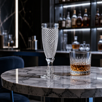 Gobelet à vin vintage en verre épais 150 ml, verrerie à motif diamant pour les fêtes