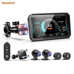 Écran Bestsonic 6,25 pouces pour moto avec caméra avant et arrière, CarPlay sans fil, Android Auto, compatible avec la plupart des motos - Product Image 1