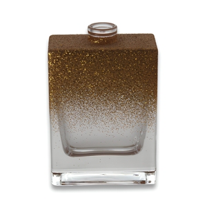 Vente en gros de flacons de parfum personnalisés en verre à épaulement plat et carré doré pour parfum d'ambiance - Product Image 2