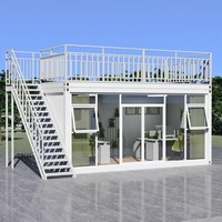 Kit prêt à l'emploi de bureau mobile en verre miniature préfabriqué de 20 pieds modulaire moderne pour cabine chambre à coucher maison miniature moderne