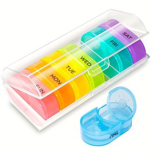Pastillero Semanal Colorido con 14 Compartimentos Codificados por Colores y Tapas a Presión para Mayor Seguridad - Product Image 4