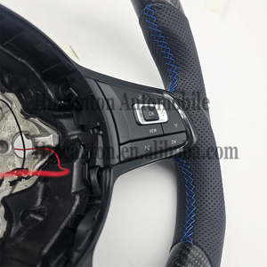 Volante Led de cuero perforado de fibra de carbono al por mayor de calidad para volante de coche Volkswagen Golf 7,5 - Product Image 2