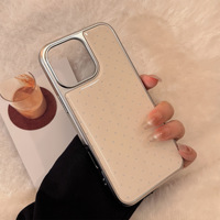 Coque de téléphone antichoc en PC électroplaqué à pois girly pour iPhone 17 16 15 Pro Max 14 13 12 – Housse de protection antichoc