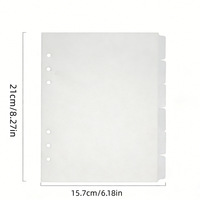 Separador de Hojas de PP Esmerilado de 6 Orificios, Separador de Papel Semitransparente con Índice para Cuaderno de Hojas Sueltas A5/A6/A7, Papelería