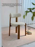 Chaise de salle à manger en bois massif au design nordique moderne JP, assise recouverte d'un coussin en tissu, chaise en bois de luxe pour salle à manger