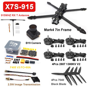 Kit de châssis Mark4 7 pouces, Contrôleur de vol F405 V3, Stack ESC 60A, Moteur 2807 1300KV, Hélice 7040, VTX 2.5W pour Drones de Course FPV <span class=keywords><strong>RC</strong></span> - Product Image 1